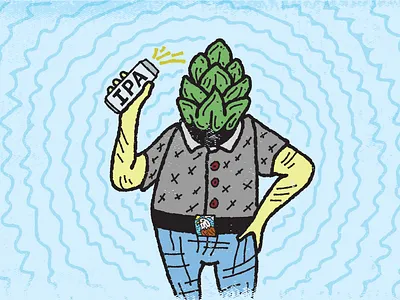 HOP HEAD Illustration beer beer can blue graphic design green illustration ipa texture