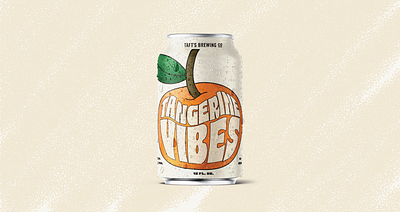 Tangerine Vibes Sour Ale beer beer can fruit graphic design illustration orange sour ale tan tangerine texture