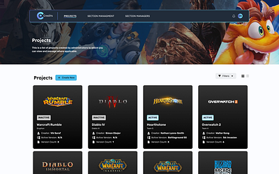 Credits - Content Management System blizzard entertainment branding game credits ux