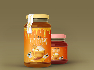 Honey Jar Label Design box box design branding business business identity design food label graphic design honey jar honey jar label design honey label jar label label label design marketing package package design packaging product product label