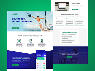 Personal Finance Software landing page branding digital design landing page ui design web design