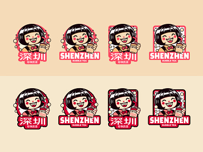 Shenzhen Bubble Tea 30daylogos american asian branding bubbletea cartoon challenge design graphic design illustration logo logocore logotype personal tea vector