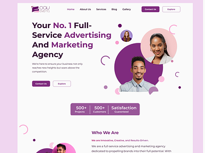 Marketing and advertising agency advertising landingpage marketing ui website