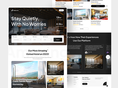 Better Inn-Hotel Booking Landing Page booking hotel landing page location mobile app tour travel ui ux web design