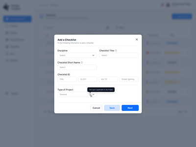 Add a Checklist Modal / Popup app dashbaord dashboard ui design figma saas saas application ui ui design ui ux ux