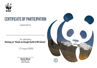 Certificate Design, WWF-Pakistan design illustration logo