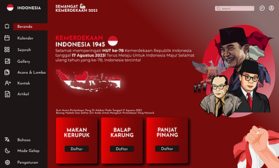 Homepage Desain Website Kemerdekaan Indonesia desainhomepage desainweb designhomepage homepage homepagedesain hutri ui uiux ux web