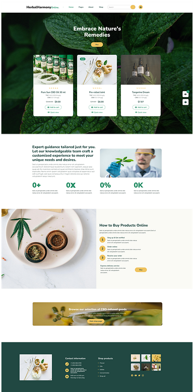 Herbal Website Landing Page branding graphic design herbalwebsite landingpage ui uiux webdesign website