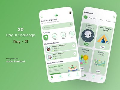 Meditation app app app design design ui ux