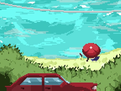 Beach Coast art beach car coast pixel pixel art