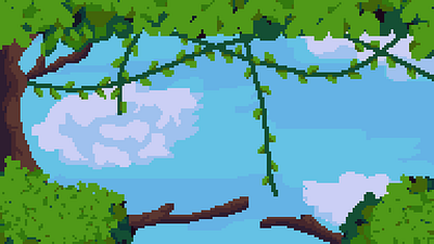 Jungle Heights art heights jungle pixel pixel art tree trees vines