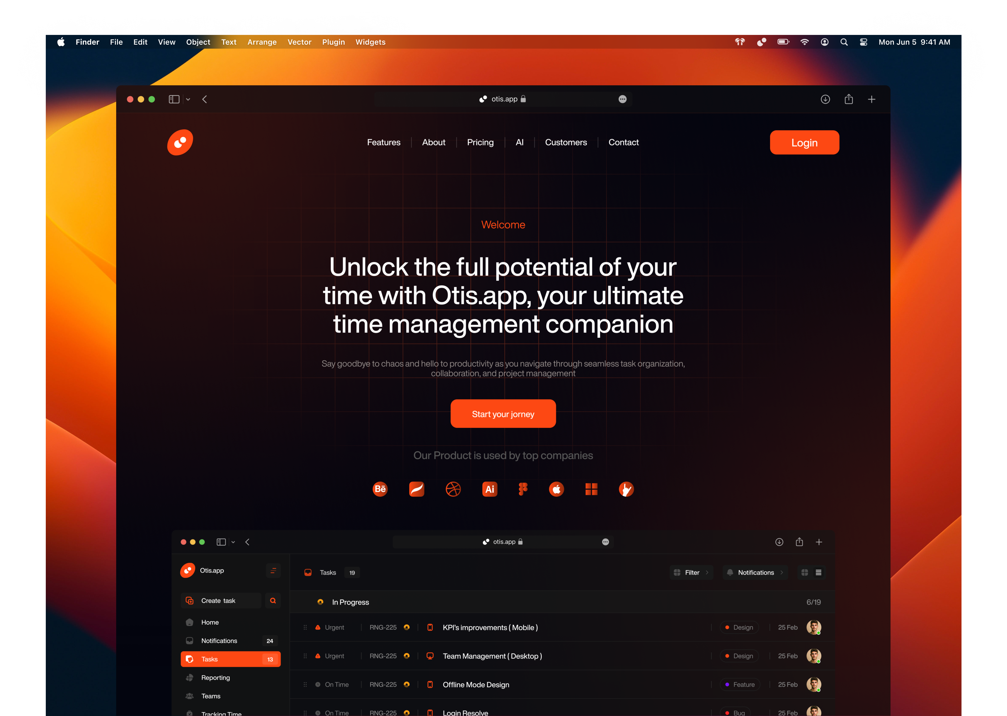 Web Design - Time Management Tool application clean dashboard landing page management tool modern task time management tool time tool trendy ui ui ux user interface ux web application web design website