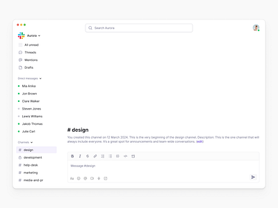 Slack Lite design design system figma interface slack ui ux