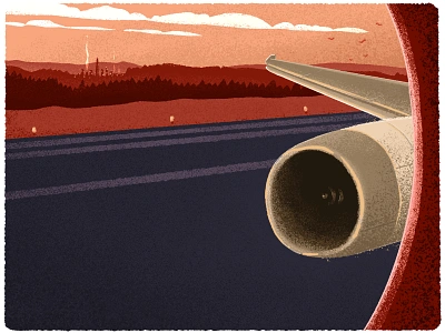 Fly Away - 1 of 3 airplane airport canadian artist digital art fly illustration retro travel vacation vintage