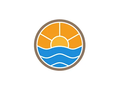 Sunset Sea Logo beach logo sea sun sunset vacation vector