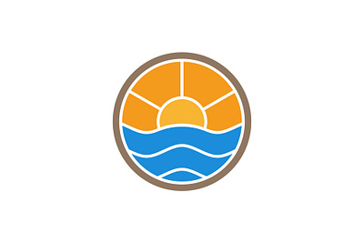 Sunset Sea Logo beach logo sea sun sunset vacation vector