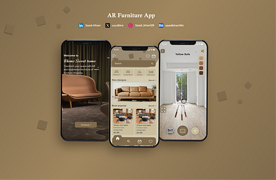 AR Furniture APP app ar ar furniture design figma furniture graphic design illustration logo minimal ui uiux user interface ux