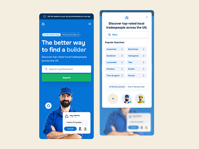Marketplace App Design app blue header homepage marketplace saas search ui ui design