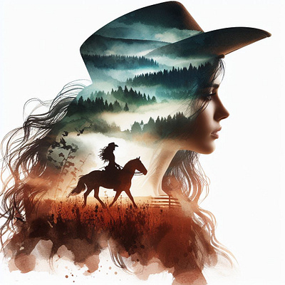 Cowgirl with long hair