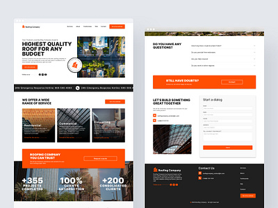 Roofing Company design figma ui ui design ui designer ux ux design visual design web design website