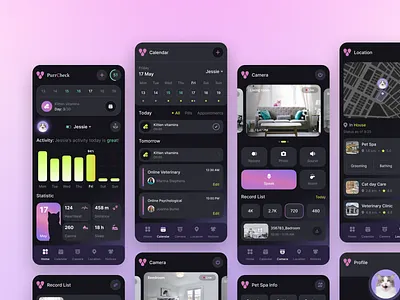 PurrCheck - Cat life planning app! activity branding calendar cats dashboard design doctor fitnes graphic design logo mobile app pet control pet store pets ui ux veterinarian