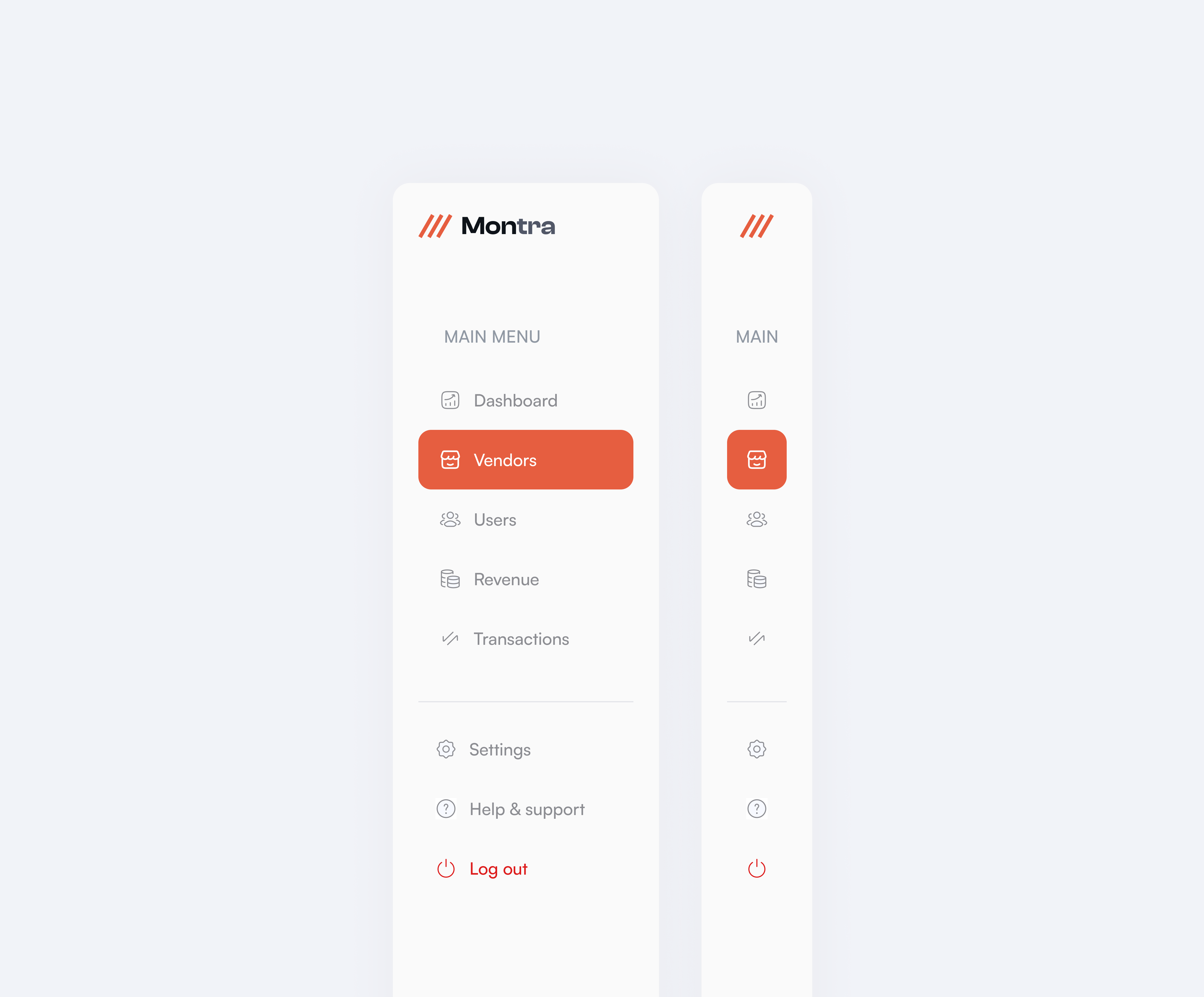 Dashboard Menu - Montra dashboard design landing page product design ui user interface design