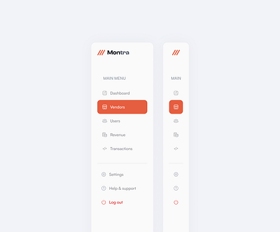 Dashboard Menu - Montra dashboard design landing page product design ui user interface design
