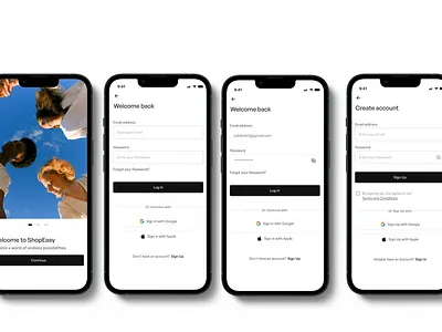 ShopEasy Sign Up/ Sign In Screens fashion productdesign ui ux