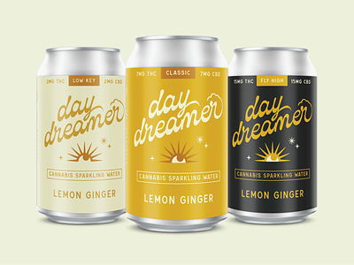 Day Dreamer Cannabis Sparkling Water beverage design branding cannabis packaging