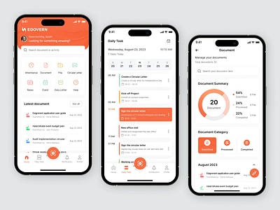 Egovern - Government Administration Mobile App business daily task document e office employee government government administration management mobile app productivity app productivity tools project coordination project managemenet saas super app task management timeline work app work efficiency work management app