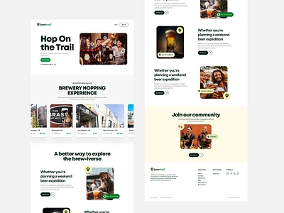 Beer Trail app beer beermtrail cards clean community event flat landing layout trail ui ux web