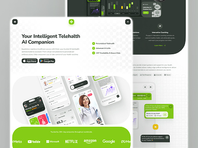 osler Web UI: AI Telehealth Website | AI Doctor Compaion ai doctor companion ai health assistant doctor app doctor consultation doctor consultation website doctor landing page doctor website figma template green healthcare healthcare landing page healthcare website landing page minimal soft telehealth website telemedicine ui kit virtual care web design