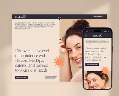 Med Spa Concept | Desktop & Mobile beauty branding graphic design homepage medspa mobile web design website website design