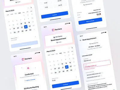 Appointment Booking - Terchera Mobile App appointment appointment booking appointment system calendar meet meeting app meeting booking mobile app online appointment schedule schedule app