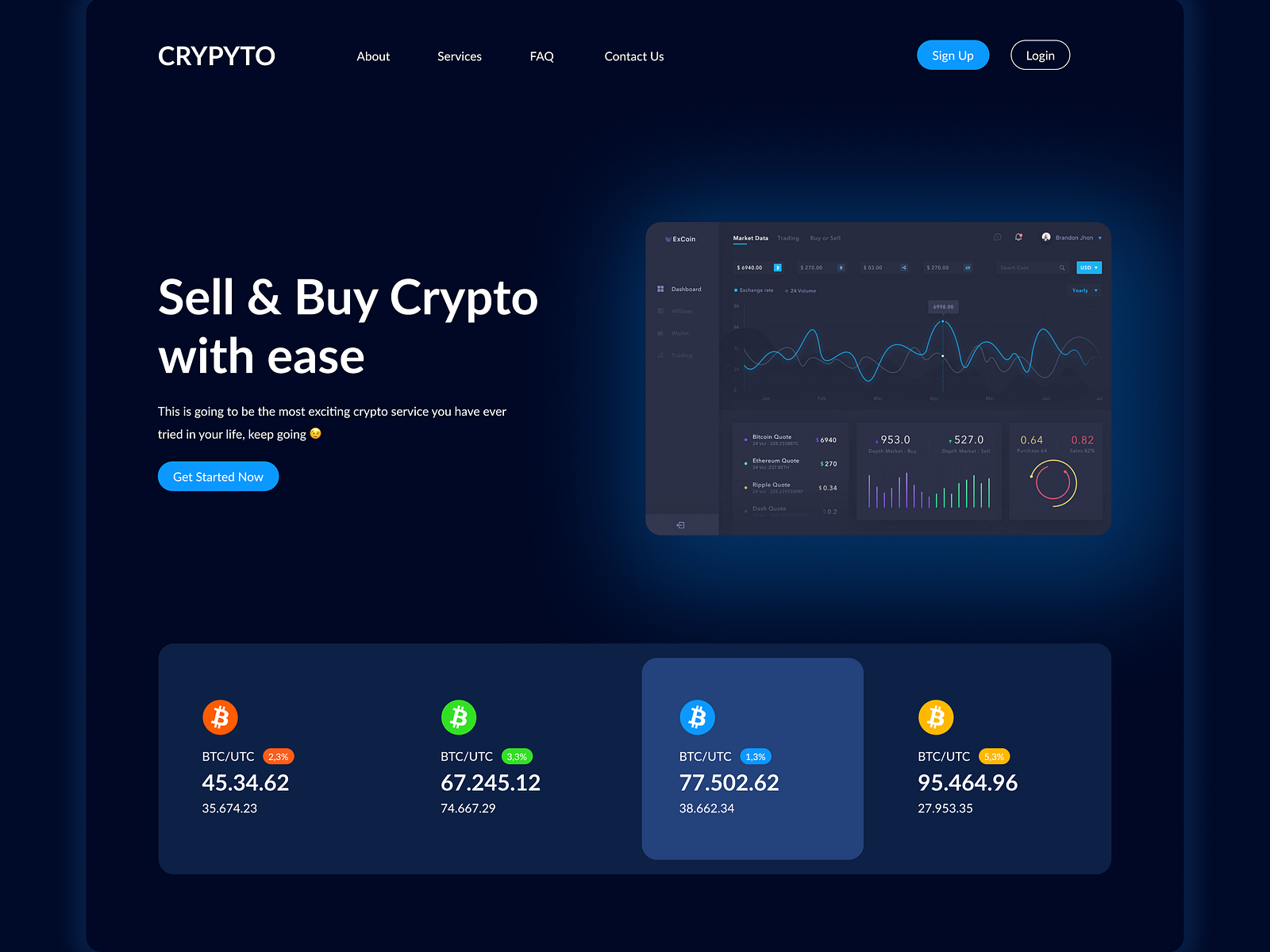 Crypto Trading Landing Page by Artha Suantara on Dribbble