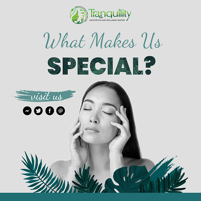 Tranquility Aesthetics Social Media Posts branding graphic design logo