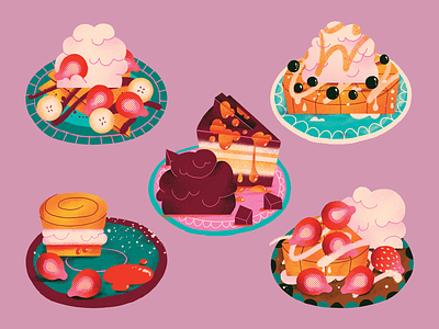 Demetres | Spot Illustrations 01 artwork demetres dessert desserts food illustration illustration spot illustration sweets