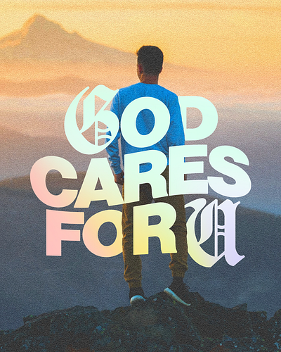 God cares for U | Christian Poster christian