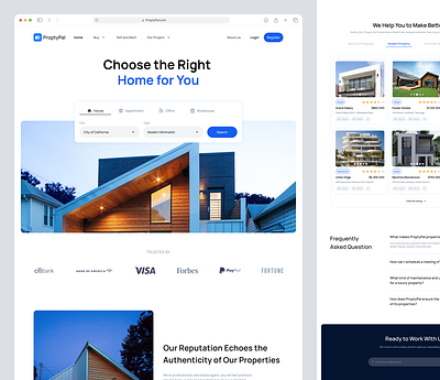 ProptyPal - Real Estate Landing Page animation branding graphic design landing page logo mockups motion graphics real estate ui user experience user flow user interfaces