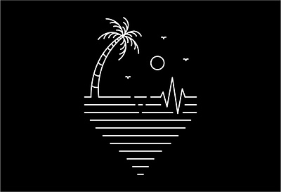 Heartbeat of Summer beach camping cardiogram frequency health heart heartbeat holiday island ocean palm paradise pulse sea summer sunset surfing tropical vacation wave