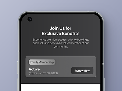 Membership Screen easy membership renewal.