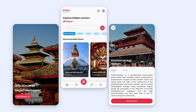 Tourism app design icons product design ui ux