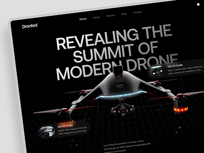 Drontod - Drone Website (Hero) drone drone handling e commerce e commerce website hero hero page landing page ui uiux user interface website website e commerce