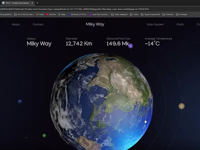 Exploration of the planets and stars in our galaxy 3d animation motion graphics ui