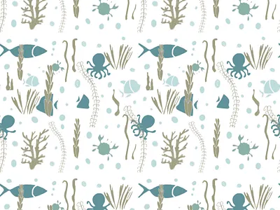 Fish sea pattern. Children's pattern on a blue background. background branding design drawn fabric fish graphic design illustration logo pattern typography wrapping paper