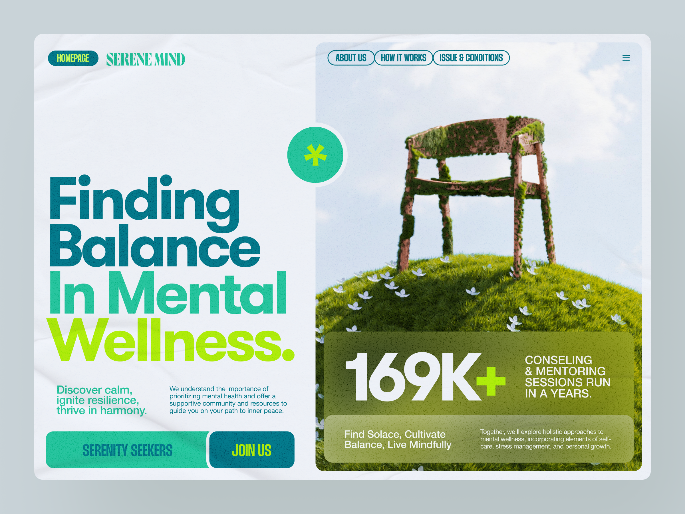 SERENEMIND - Mental Health Website branding clean design graphic design health home pagr homepage landing page medical medical care mental mental health mental health website ui ui design uiux web design website website design wellness