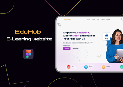 E-Learning website 3d animation logo ui