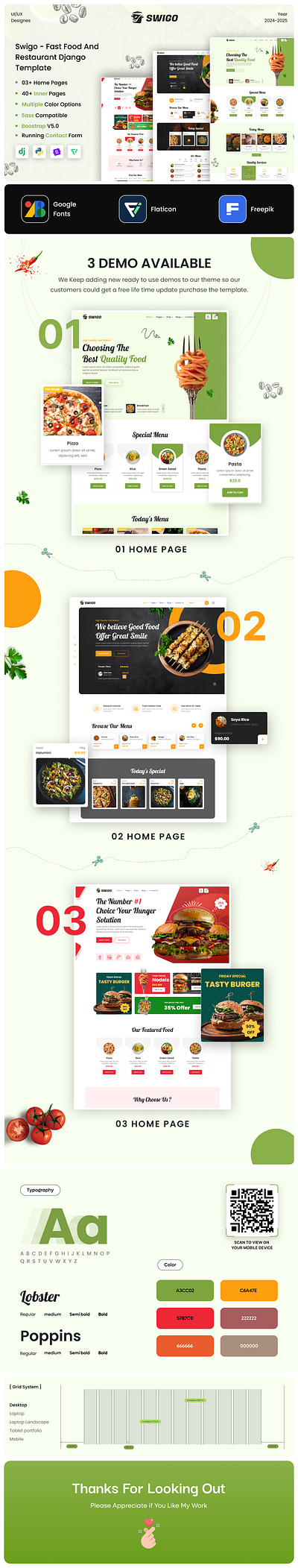 Swigo - Fast Food And Restaurant Django Template animation branding creative design development django django framework dribbble graphic design illustration insta post logo motion graphics product design social media marketing template ui uiux web design website