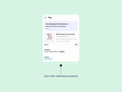 UI Card for E-commerce Cart with Selected Products add to cart app design cart ecommerce figma mobile app place order ui ui card uikit uiux ux