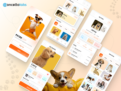 Pet Care App graphic design pet care app ui